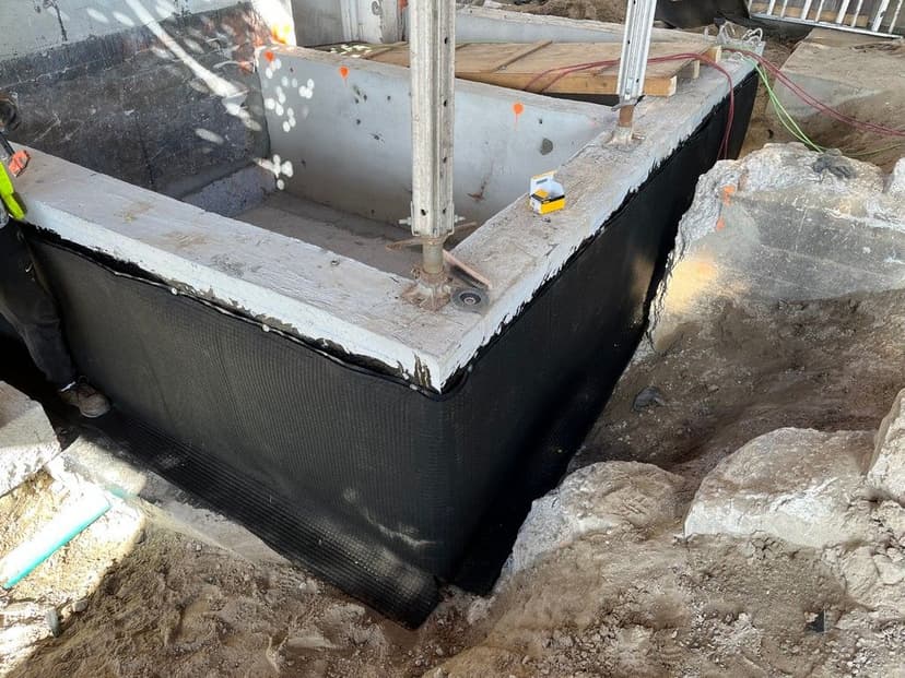 Colphene Torch'n Stick Below Grade Waterproofing and Soprema XPS Insulation at Eireann Quay2