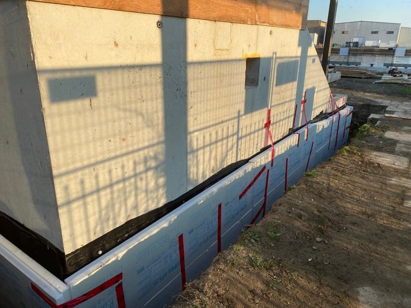 Colphene Torch'n Stick Below Grade Waterproofing and Soprema XPS Insulation at Eireann Quay3