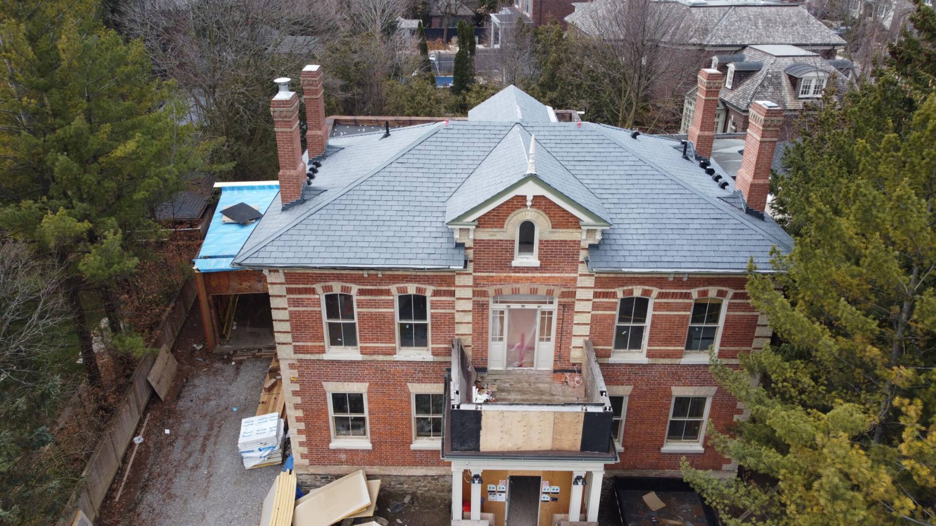 Da Vinci Synthetic Slate Roof installation -- Towerhouse Design Build -- The Snider House